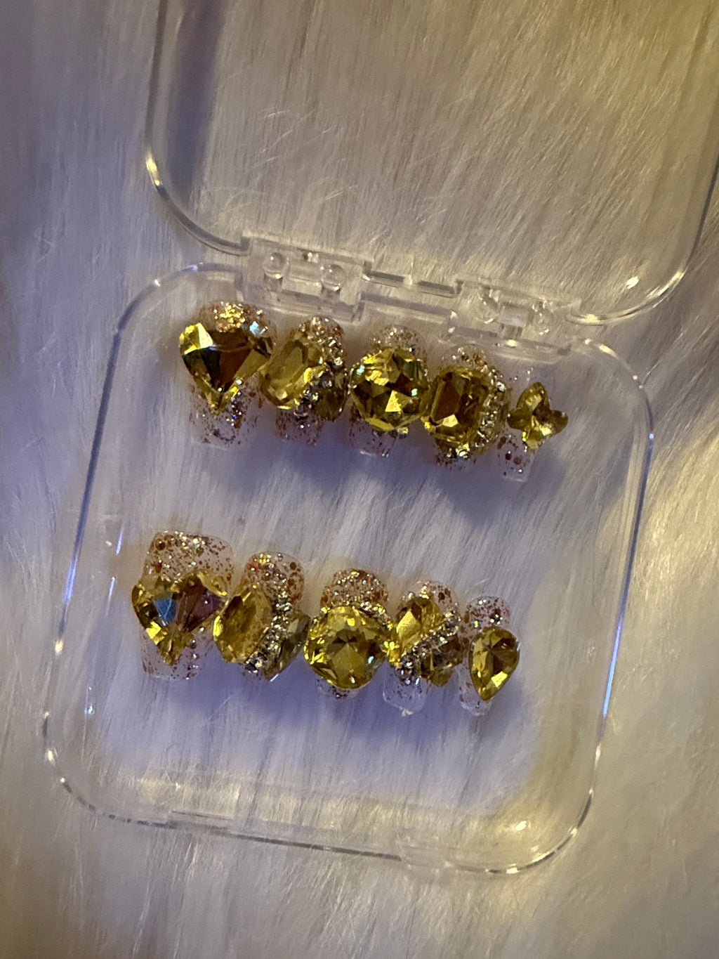 Gold super bling press-on set